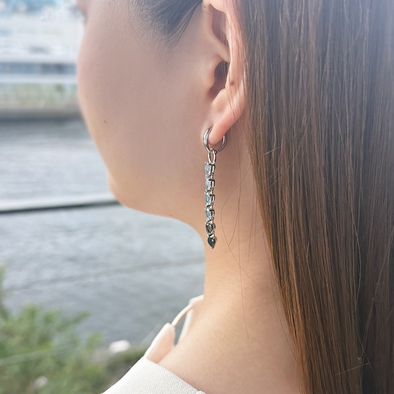 パラジウムシルバー950 スカイブルートパーズ ＆ ロンドンブルートパーズ ＆ スイスブルートパーズ Mia チャーム TO 約1.60ct TO 約1.60ct TO 約1.40ct