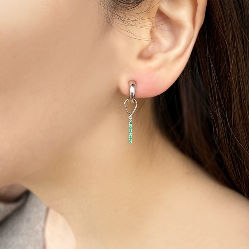 PT950 コロンビア産エメラルド チャーム EM 約0.12ct