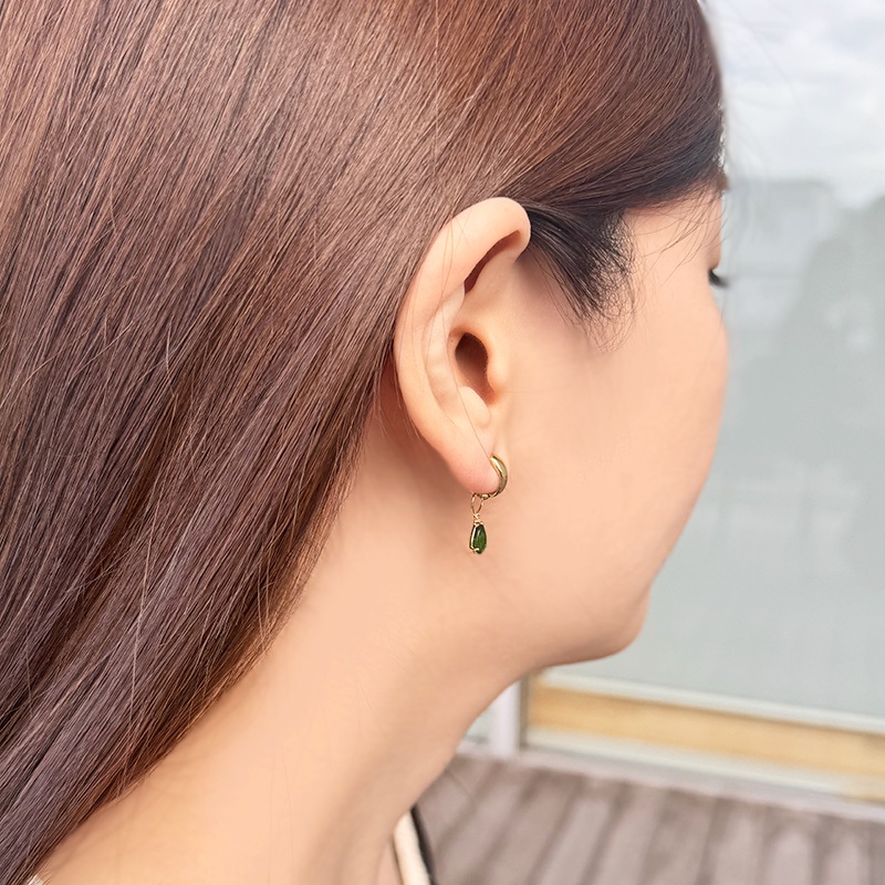 K18YG クロムダイオプサイド ブラウンダイヤ チャーム DI 約1.40ct BRD 約0.016ct