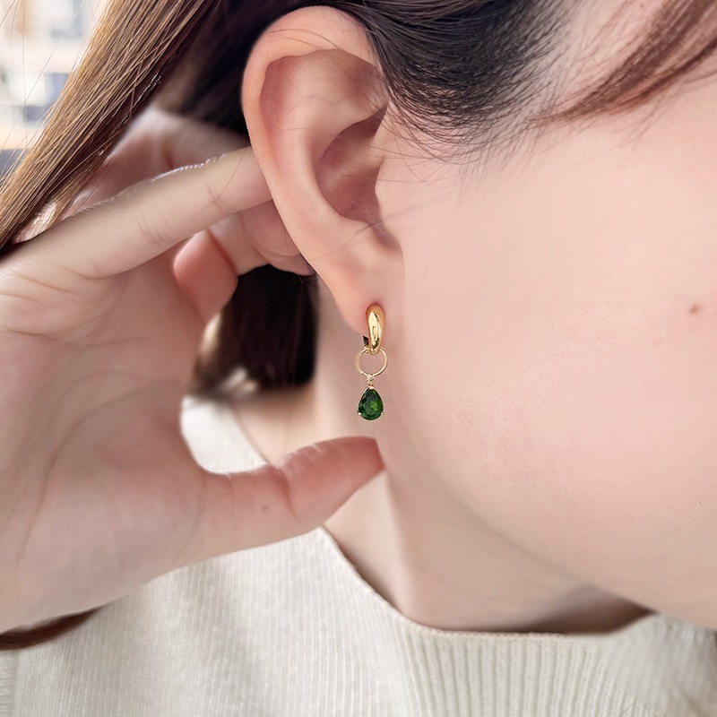 K18YG クロムダイオプサイド ブラウンダイヤ チャーム DI 約1.40ct BRD 約0.016ct