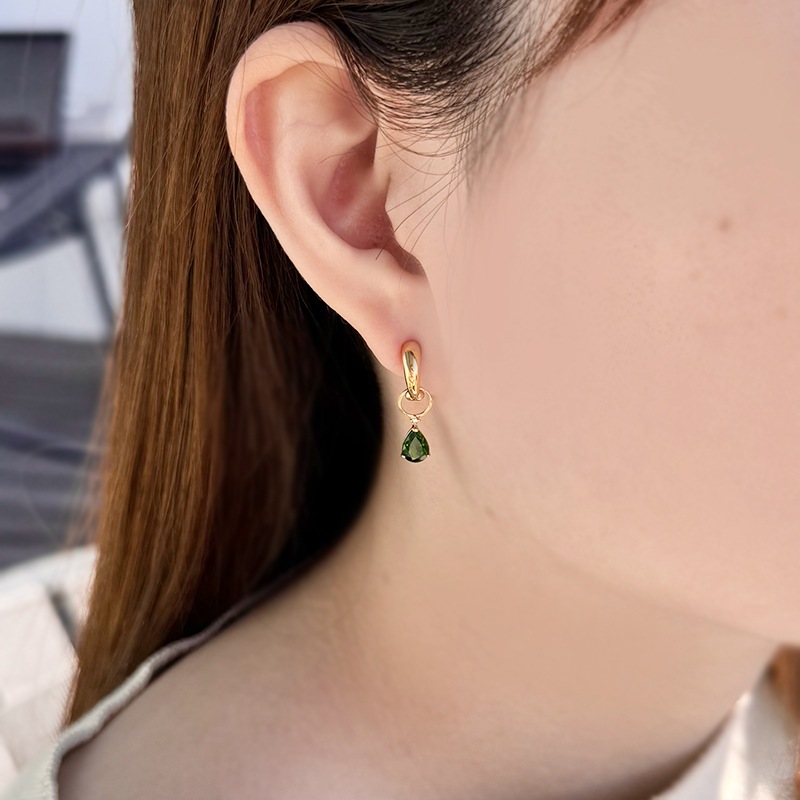 K18YG クロムダイオプサイド ブラウンダイヤ チャーム DI 約1.40ct BRD 約0.016ct