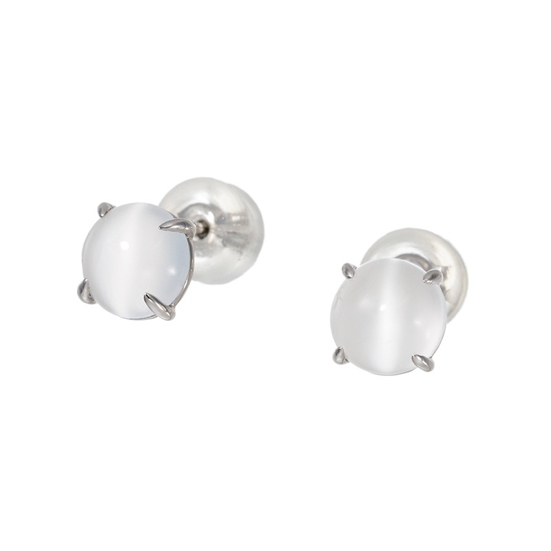 PT950 ムーンストーンキャッツアイ ピアス MO 約2.00ct