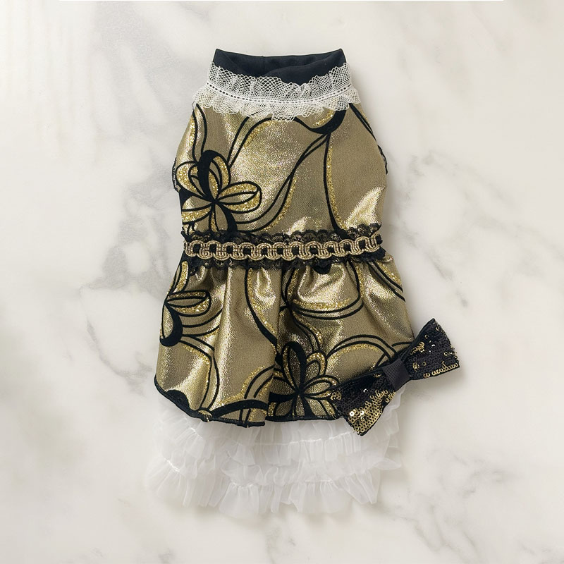 めめ　ハンドメイド犬服　ワンピース　XSサイズ ハンドメイド 手編み 清楚なお花のワンピース ペット服 犬服 XS