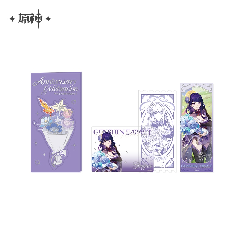 「中国限定 希少品 」原神 5周年記念シリーズ 鍾離 特典クリアカード 原神 5周年記念シリーズ 記念チケット＆カードセット（2026年2月末順次