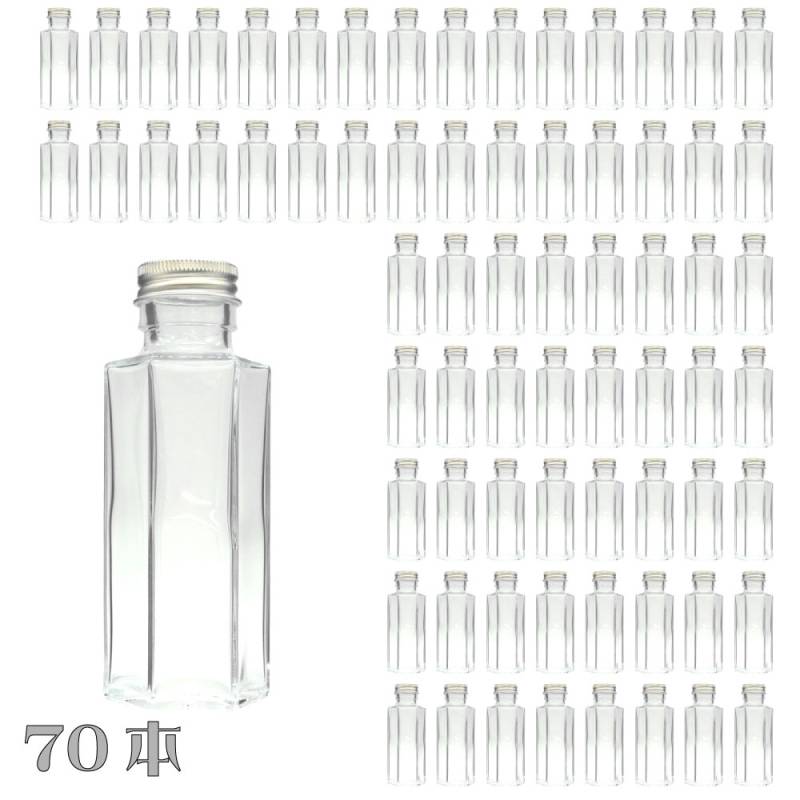 ハーバリウム 瓶 六角 100ml 70本セット 業務用 キャップ付き 横浜ハーバリウム弐番店