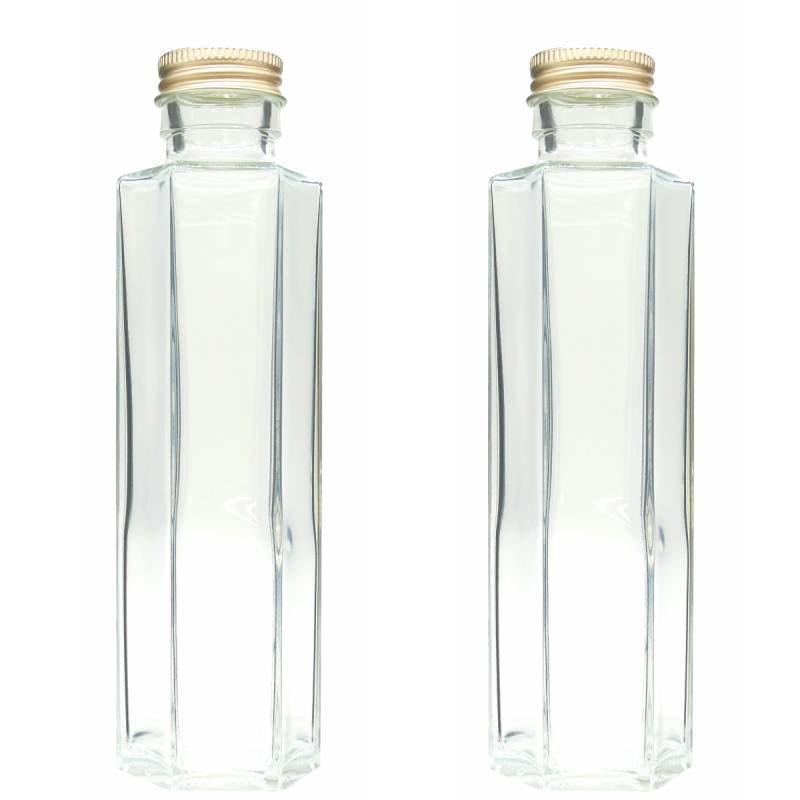 ハーバリウム 瓶 六角 150ml 2本セット キャップ付き 横浜ハーバリウム弐番店