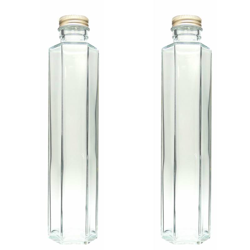 ハーバリウム 瓶 六角 200ml 2本セット キャップ付き 横浜ハーバリウム弐番店