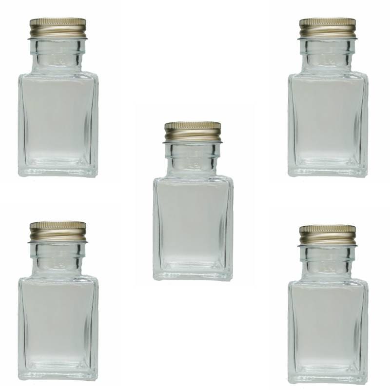 ハーバリウム 瓶 四角 50ml 5本セット キャップ付き 横浜ハーバリウム弐番店