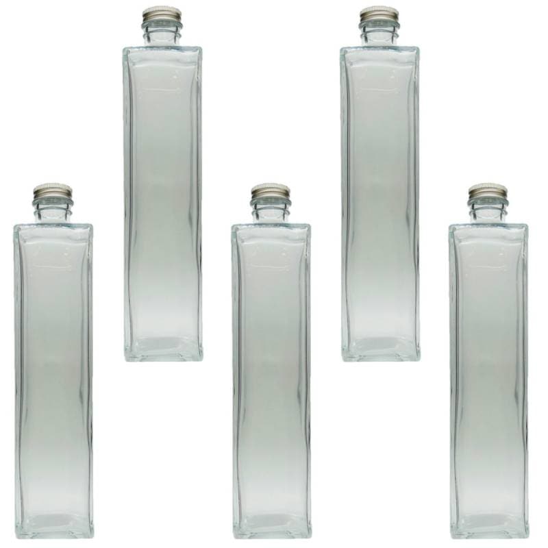 ハーバリウム 瓶 四角 500ml 5本セット キャップ付き 横浜ハーバリウム弐番店