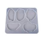 シリコンモールド アゲートスライス 5個取り 固まるハーバリウム レジン 型|エポキシアート