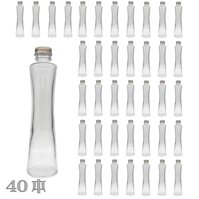 ハーバリウム 瓶 くびれ 200ml 40本セット 業務用 キャップ付き 横浜ハーバリウム弐番店