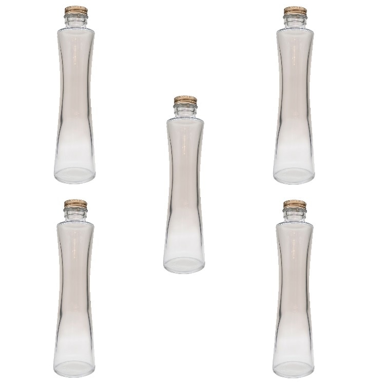 ハーバリウム 瓶 くびれ 200ml 5本セット キャップ付き 横浜ハーバリウム弐番店