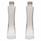 ハーバリウム 瓶 くびれ 200ml 2本セット キャップ付き ハーバリウムの作り方 ガイド付属 横浜ハーバリウム弐番店|瓶|ハーバリウム