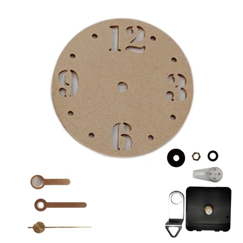 送料無料 時計盤 小さめ 14.5cm MDF ムーブメント 針付き DIY 手作り 着色可能 エポキシレジンアート 用の ベース材 にも適しています
