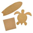MDF アートボード Sサイズ 3種類セット(ホヌ・サーフボード・正方形) 12mm厚 木製パネル 画材 ベース材 DIY エポキシアート 用にも|アートボード
