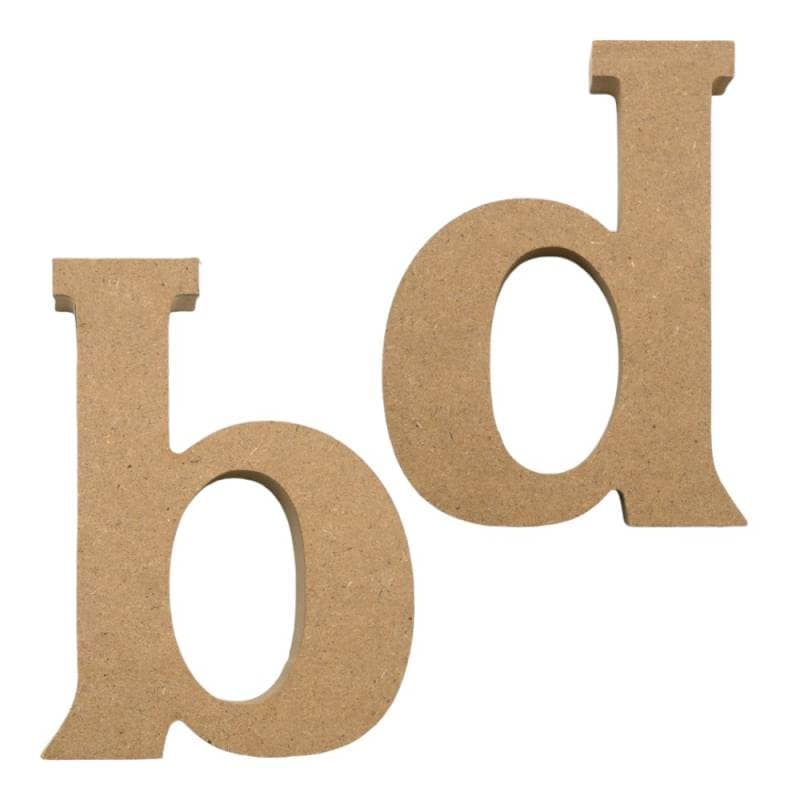 アルファベット & 数字 オブジェ 【小文字b・d(どちらか一つ)】 木製 MDF アルファベットレター イニシャルオブジェ ウエルカムオブジェ