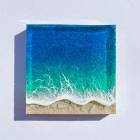 【#2 ocean mold art】 〜100×100×20mm〜 エポキシレジン作品 エポキシアート オーシャンアート 波アート 海アート|エポキシアート