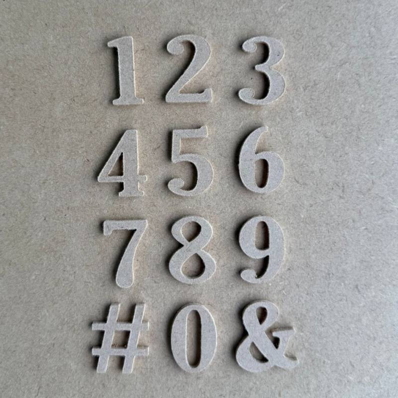 MDF アルファベット mini ( 数字 ) 2.5mm厚 木製 小さな 木材 文字 チップ イニシャル アルファベットレター 英語 ナンバー 記号 & # 切り抜き 工芸用素材