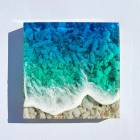 【#5 ocean mold art】 〜100×100×20mm〜 エポキシレジン作品 エポキシアート オーシャンアート 波アート 海アート|エポキシアート