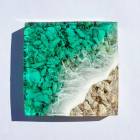 【#6 ocean mold art】 〜100×100×20mm〜 エポキシレジン作品 エポキシアート オーシャンアート 波アート 海アート|エポキシアート
