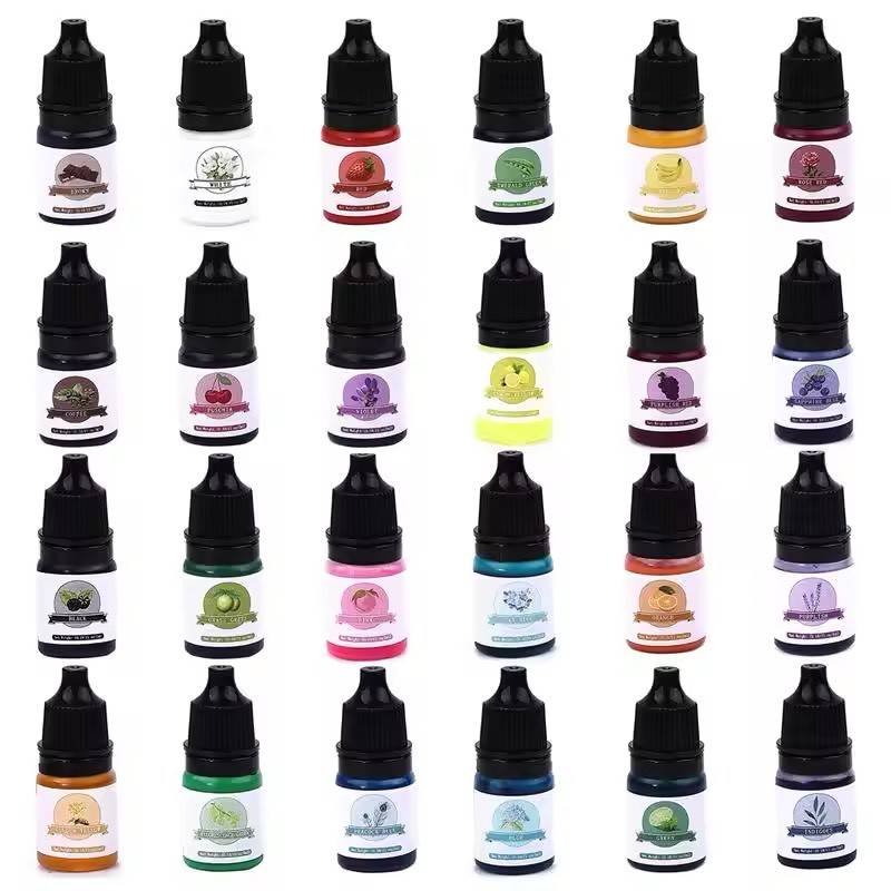 液体顔料 5ml 24色セット 着色剤 顔料 エポキシ樹脂顔料 UVレジン染料 液体着色剤 アートクラフト顔料 ネイルアート キャンドルカラー染料 メイクアップペイント