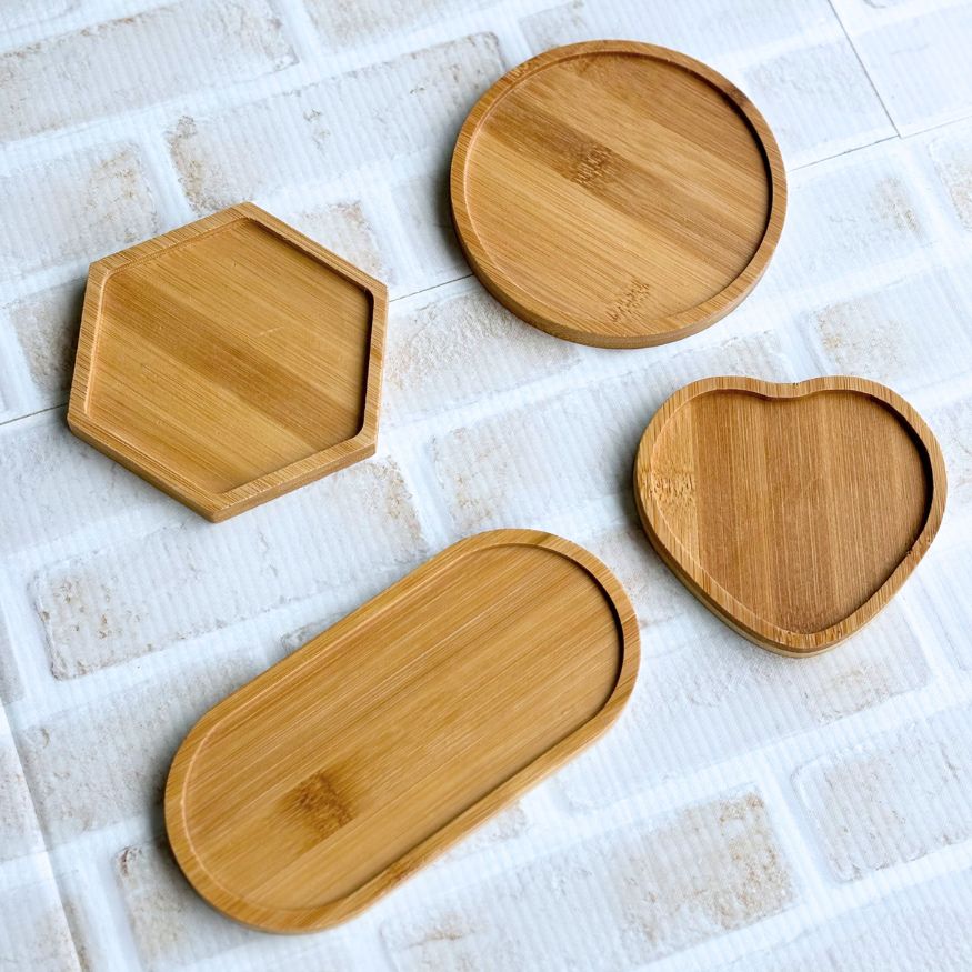 バンブートレー バンブーコースター 木製トレー 木製トレイ 木製コースター バンブートレイ 画材 ベース材 DIY ウエルカムボード 手作りに レジンアート