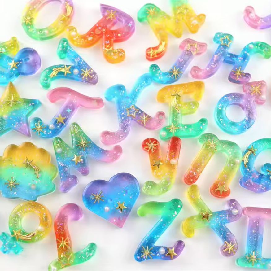 シリコンモールド アルファベット数字 固まるハーバリウム レジン 型