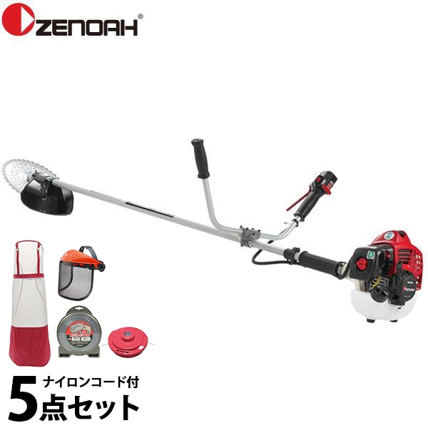 ❨ 終了❩ゼノア26cc草刈機 刈払機 TRZ265W ゼノア 草刈り機 エンジン式 TRZ265W＋ナイロンカッター付き5点セット