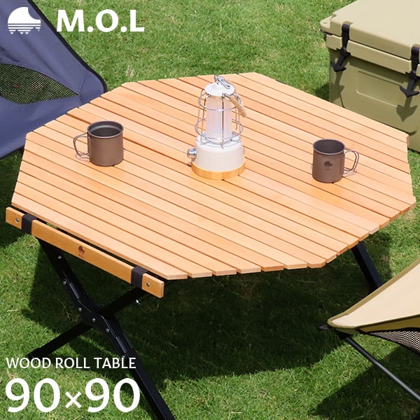 【M.O.L 】天然ビーチ材 ウッドロールテーブル 天板サイズ90×60 楽天市場】M.O.L 天然ビーチ材 ウッドロールテーブル (天板