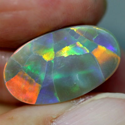 5.06ct天然ブラックオパール【ハーレクィン】レアパターン