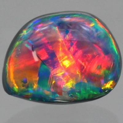 1.41ct天然ブラックオパール【ネオンレッドレインボー】ハイドーム