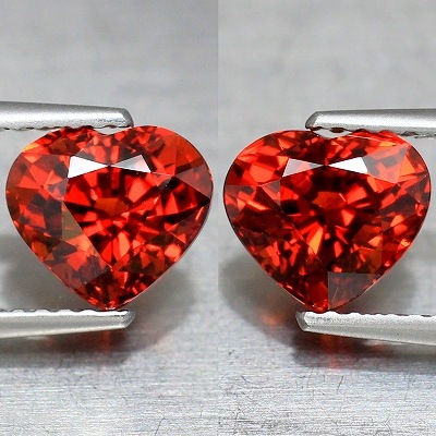 4.48ct/2P天然スペサルティンガーネット【燃え上がるハート】ペア
