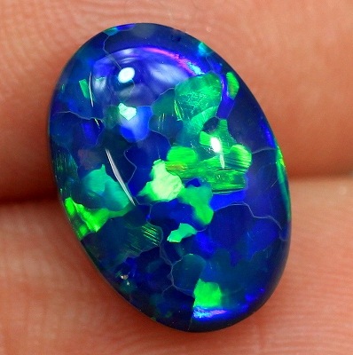 天然ブラックオパール 2.70ct【濃紺に輝くグリーンの逸石】