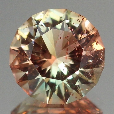 1.83ct天然オレゴンサンストーン【煌めくグリーン&オレンジ】ラウンドカスタム