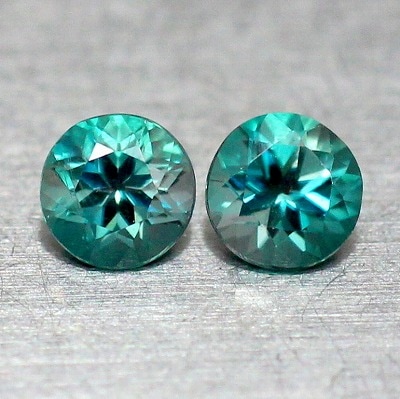 0.28ct天然グランディディエライト【グリーンブルー】ラウンド　ペア