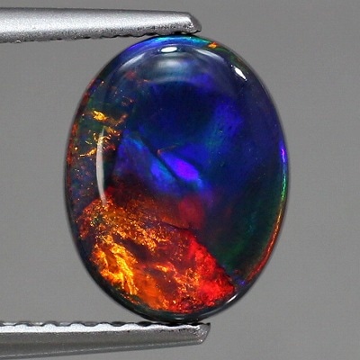 天然ブラックオパール 1.61ct【レッド&ブルー遊色】