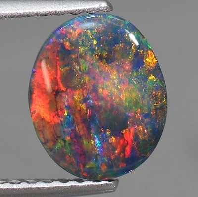 0.98ct天然ブラックオパール【オレンジレッド遊色】