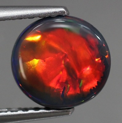 天然ブラックオパール 1.32ct【ローリングフラッシュ】ネオンレッド