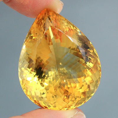 天然シトリン 115.16ct 【輝くオレンジイエロー】 大粒 中宝研