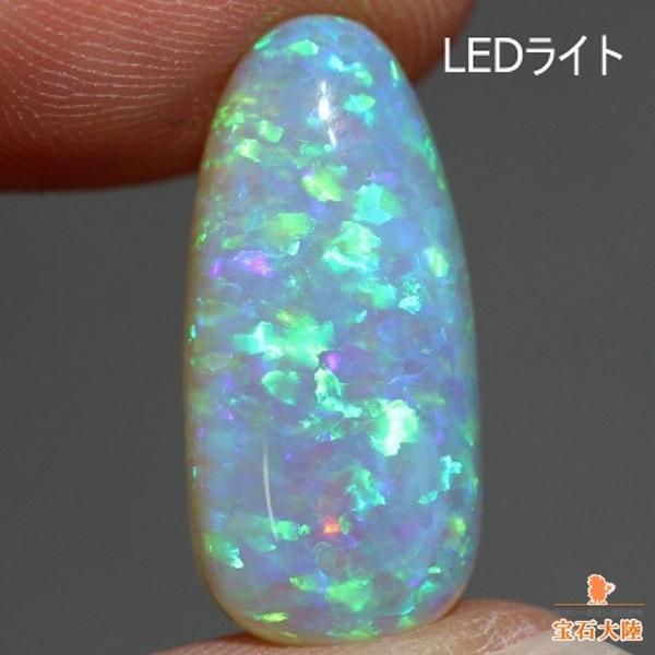 天然オパール 7.42ct【クリスタル・ネオングリーン】美品 ライトニングリッジ