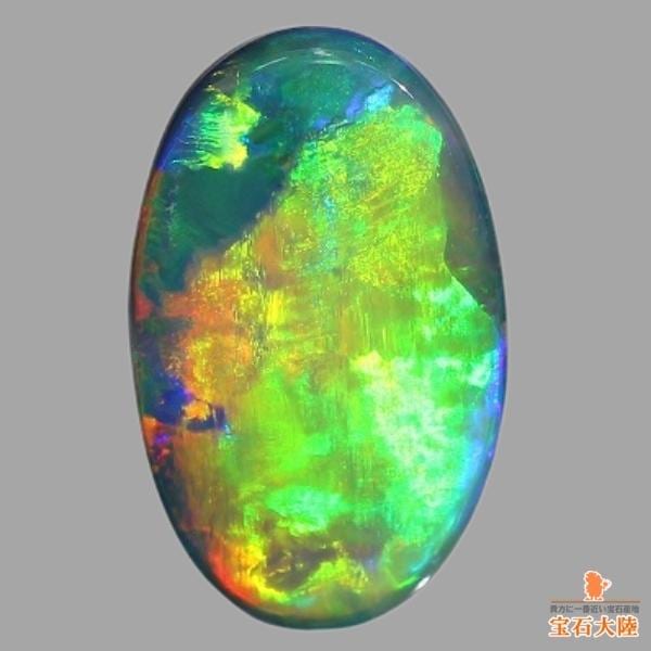 天然ブラックオパール 2.87ct 【強色グリーン・オレンジ】 激変カラー