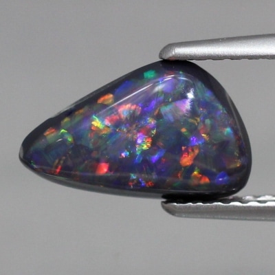 天然ブラックオパール 1.52ct【レッドマルチ遊色】黒生地