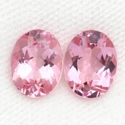 天然モルガナイト 3.55ct/2P 【ペア・美発色ピンク】 ブラジル