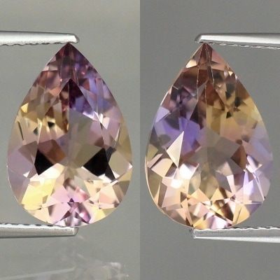 天然アメトリン7.25ct/2P 【ボリビア】ペアシェイプ