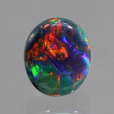 天然ブラックオパール 0.47ct 【レッドマルチ遊色】美パターン