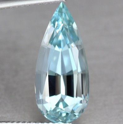 アクアマリン 天然アクアマリン 5.91ct 【ペアシェイプミラーカット】 高品質 ブラジル