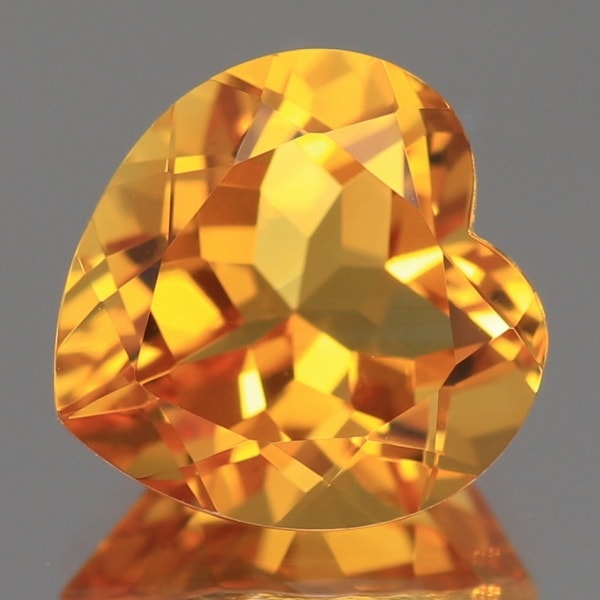 【天然】✨シトリン 天然シトリン 10mm 【ハート】ワンランクアップの輝き