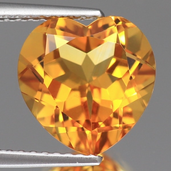 天然シトリン 10mm 【ハート】ワンランクアップの輝き