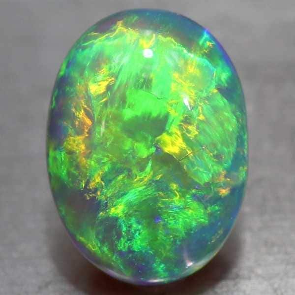 天然ブラックオパール 3.17ct 【Green Fire】 美遊色