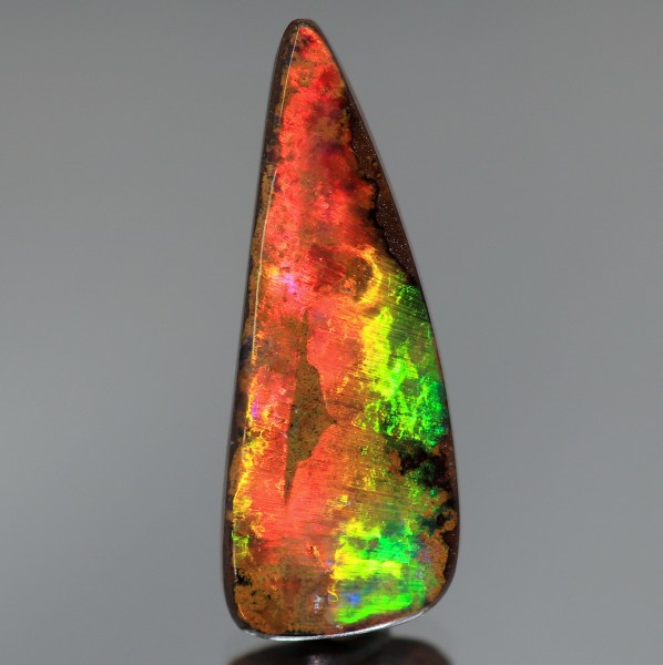 天然ボルダーオパール 5.42ct 【激烈レッド美遊色】